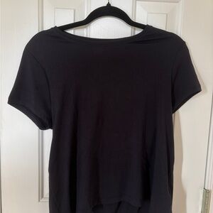Athleta Black Open Back Relaxed Short Sleeve Tee